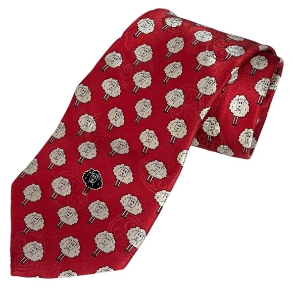 Vintage Traditional Craft Silk Black Sheep Tie - Picture 9 of 10